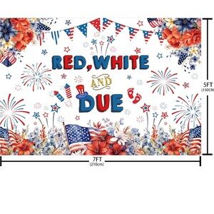 - Red, White, and Due Baby Shower Banner